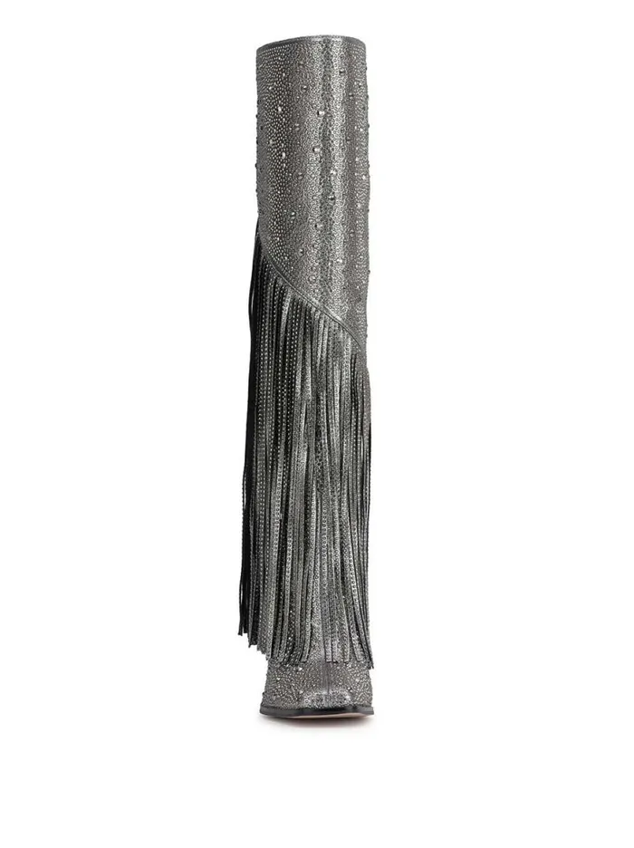 Women Asire Fringe Boot In Pewter Jessica Simpson Boots and Booties