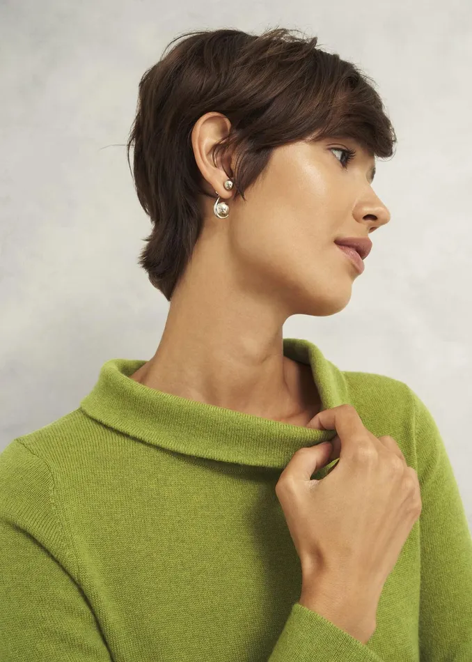 Women Audrey Wool Cashmere Jumper Lime Green Hobbs Jumpers and Cardigans