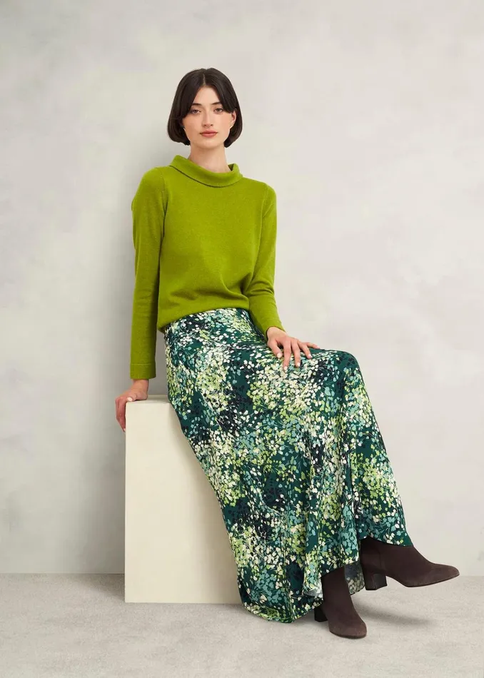 Women Audrey Wool Cashmere Jumper Lime Green Hobbs Jumpers and Cardigans