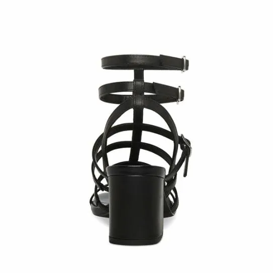 Women AUGUST BLACK LEATHER Black Leather Steve Madden Sandals Women AUGUST BLACK LEATHER Black Leather Steve Madden Sandals