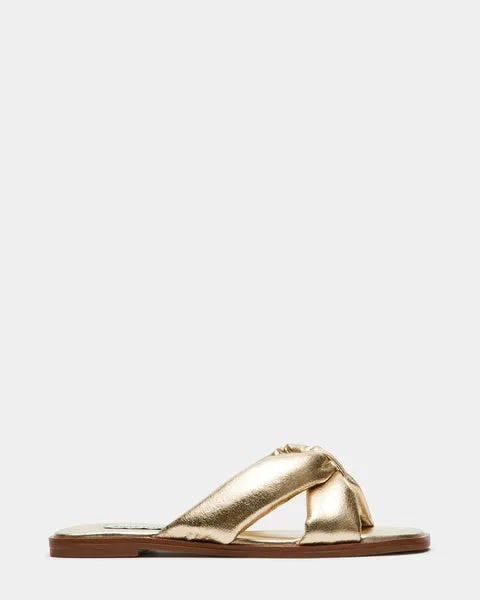 Women AVIANNA GOLD LEATHER Gold Leather Steve Madden Sandals