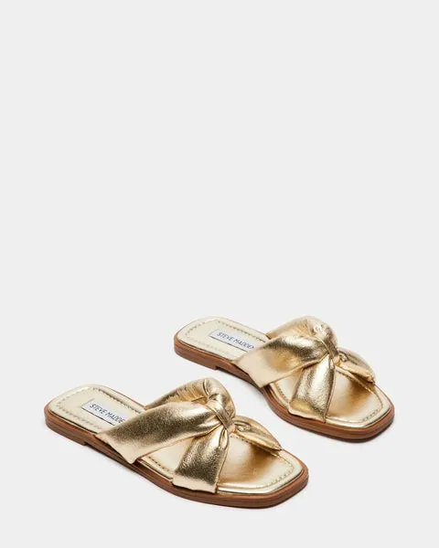 Women AVIANNA GOLD LEATHER Gold Leather Steve Madden Sandals Women AVIANNA GOLD LEATHER Gold Leather Steve Madden Sandals