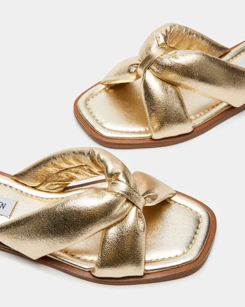 Women AVIANNA GOLD LEATHER Gold Leather Steve Madden Sandals Women AVIANNA GOLD LEATHER Gold Leather Steve Madden Sandals