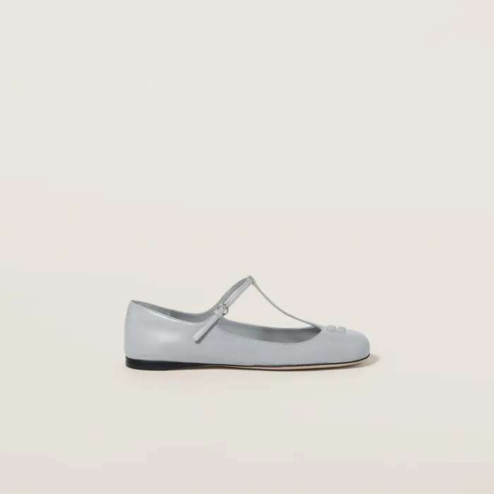 Women Ballerinas Miu Miu Leather Ballerinas Cornflower Women Ballerinas Miu Miu Leather Ballerinas Cornflower