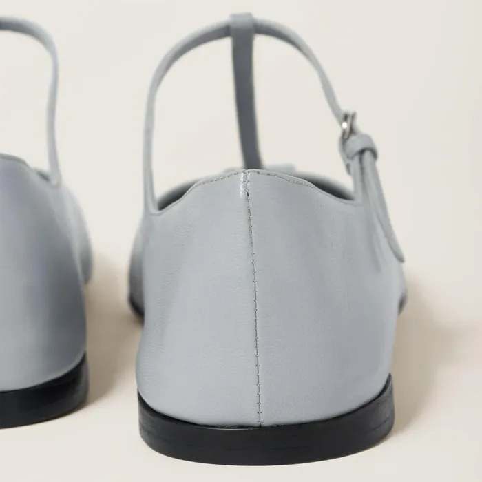 Women Ballerinas Miu Miu Leather Ballerinas Cornflower Women Ballerinas Miu Miu Leather Ballerinas Cornflower