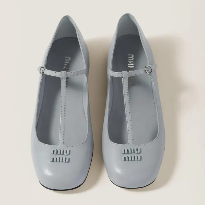 Women Ballerinas Miu Miu Leather Ballerinas Cornflower Women Ballerinas Miu Miu Leather Ballerinas Cornflower