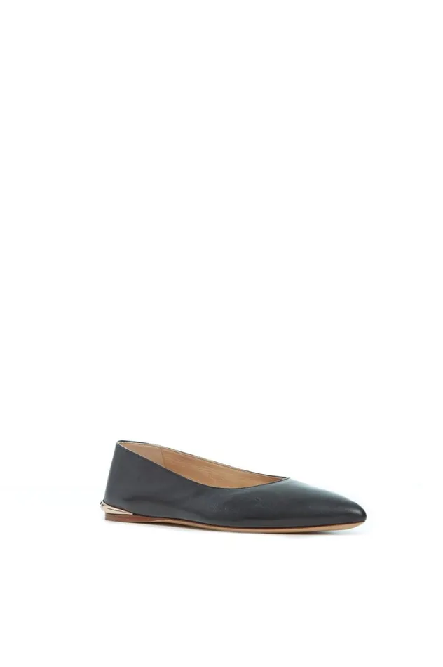 Women Ballet Flats Gabriela Hearst Fleur Ballerina Flat In Black Leather