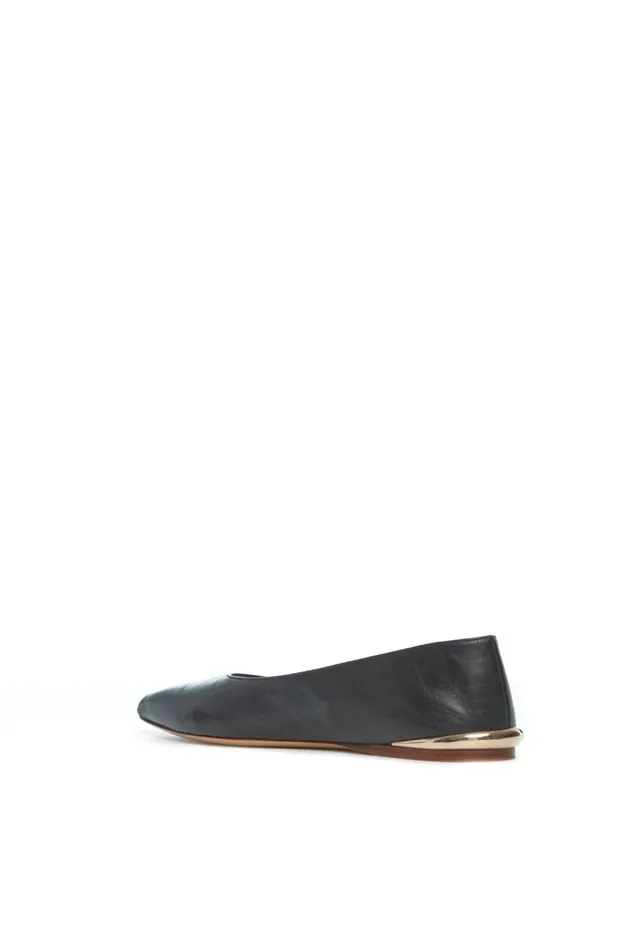 Women Ballet Flats Gabriela Hearst Fleur Ballerina Flat In Black Leather