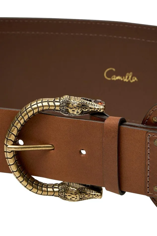Women Belts Camilla Cinched Leather Belt Tan