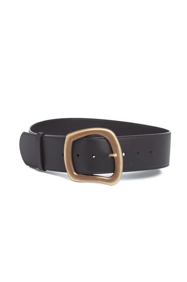 Women Belts Gabriela Hearst Large Simone Belt In Black Leather