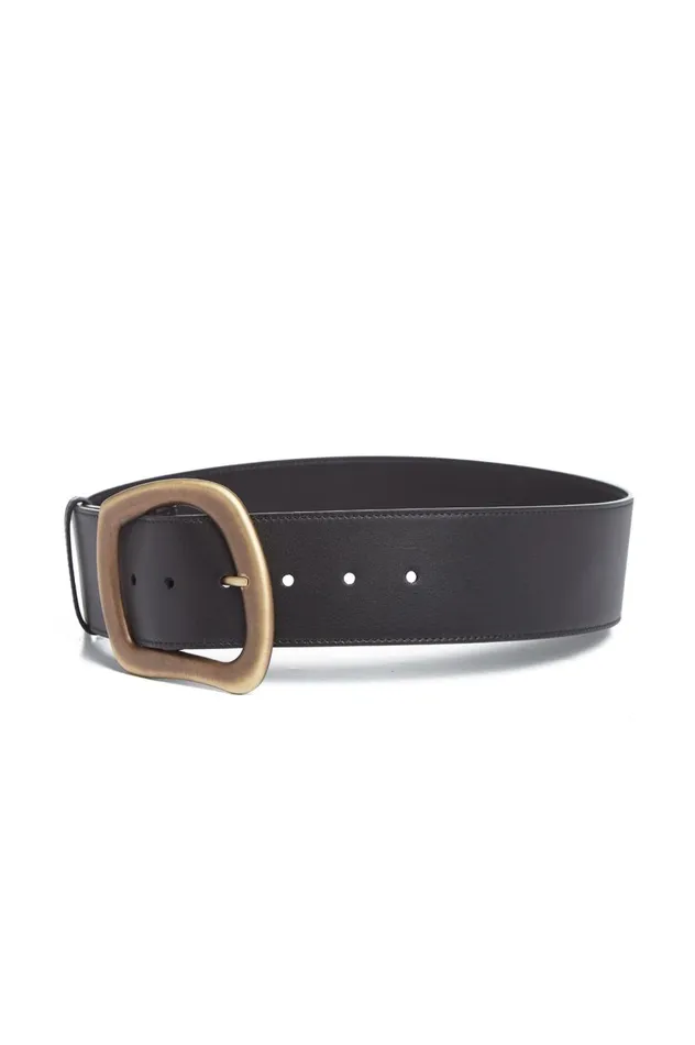 Women Belts Gabriela Hearst Large Simone Belt In Black Leather