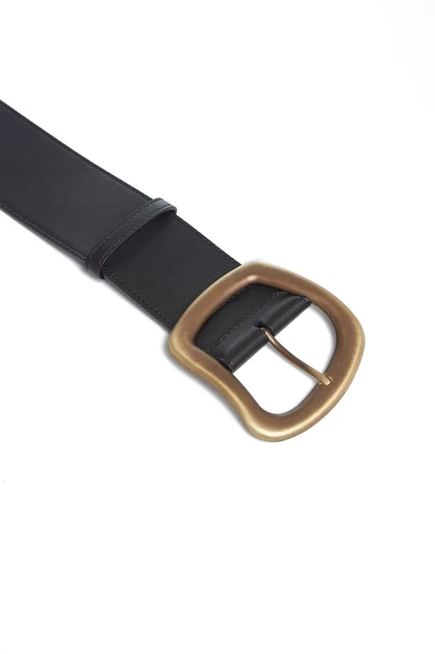 Women Belts Gabriela Hearst Large Simone Belt In Black Leather