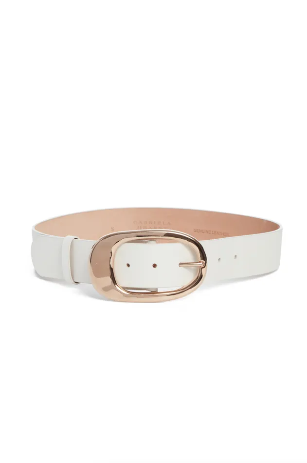 Women Belts Gabriela Hearst Lozewce Belt In White Leather