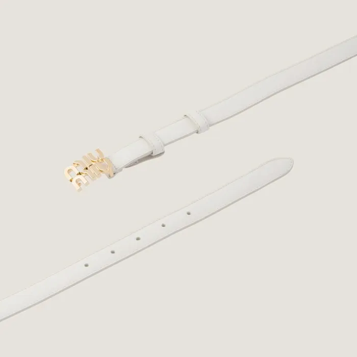 Women Belts Miu Miu Leather Belt White Women Belts Miu Miu Leather Belt White
