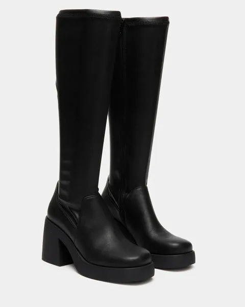 Women BERKLEIGH BLACK WIDE CALF Black Steve Madden Boots and Booties Women BERKLEIGH BLACK WIDE CALF Black Steve Madden Boots and Booties