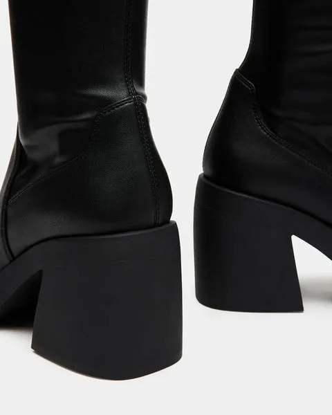 Women BERKLEIGH BLACK WIDE CALF Black Steve Madden Boots and Booties Women BERKLEIGH BLACK WIDE CALF Black Steve Madden Boots and Booties