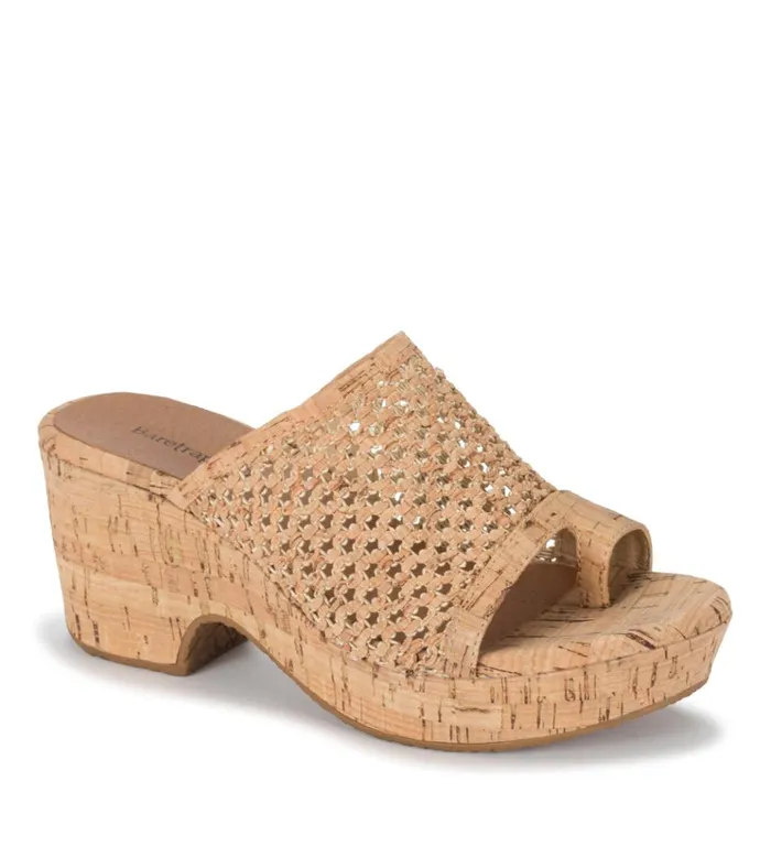 Women Bethie Wedge Sandal Natural Cork Baretraps Slides and Slip On Sandals