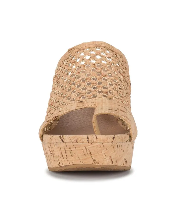 Women Bethie Wedge Sandal Natural Cork Baretraps Slides and Slip On Sandals