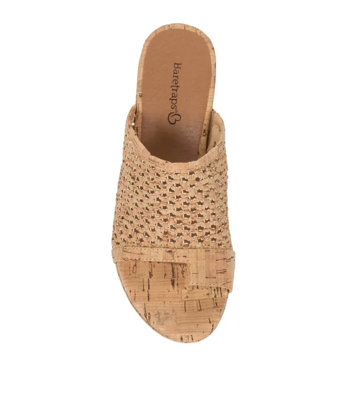 Women Bethie Wedge Sandal Natural Cork Baretraps Slides and Slip On Sandals