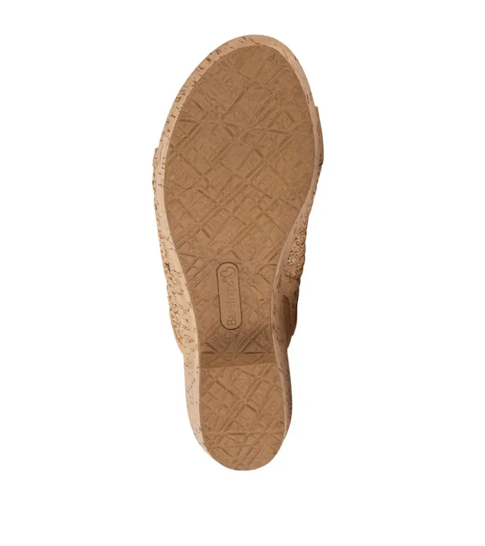 Women Bethie Wedge Sandal Natural Cork Baretraps Slides and Slip On Sandals