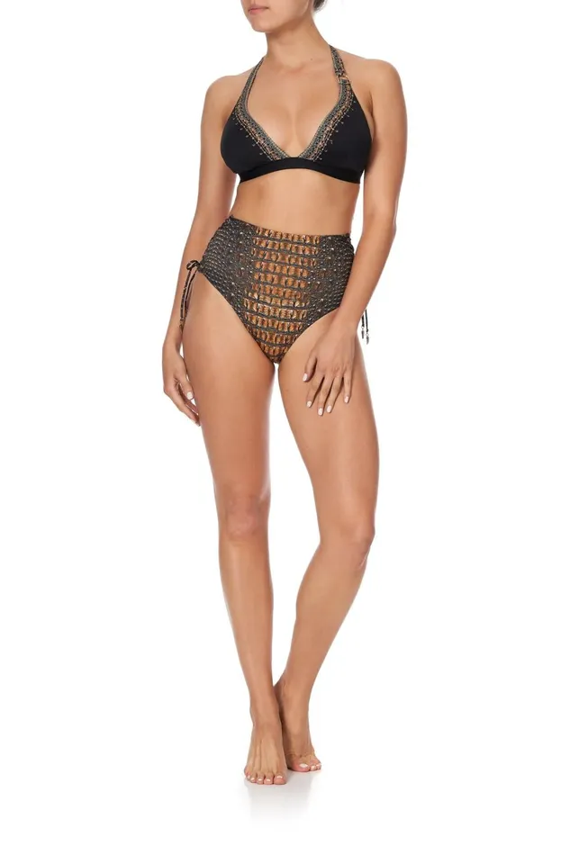 Women Bikinis Camilla High Tri With D Ring Solid Black