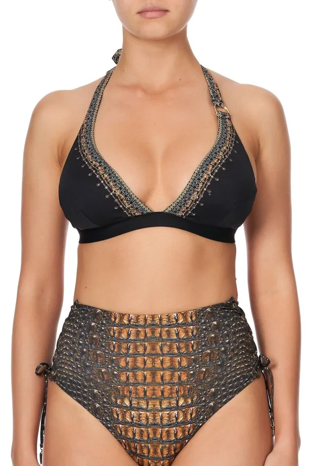 Women Bikinis Camilla High Tri With D Ring Solid Black