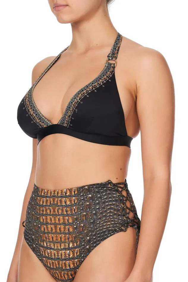 Women Bikinis Camilla High Tri With D Ring Solid Black