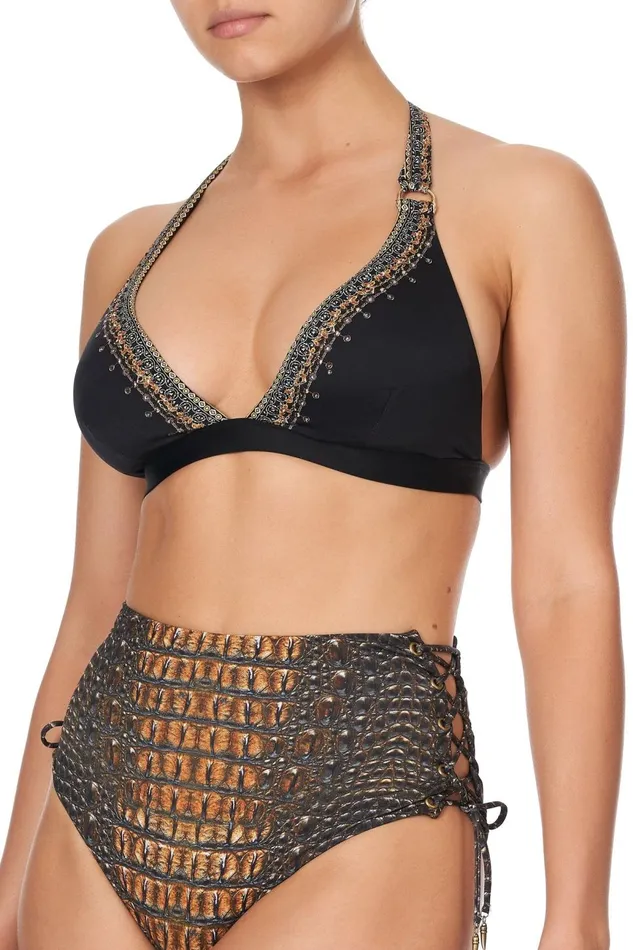 Women Bikinis Camilla High Tri With D Ring Solid Black