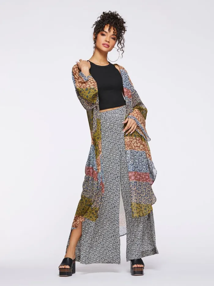 Women Blaine Kimono In Blooming Patchwork Jessica Simpson Jackets Blazers and Kimonos