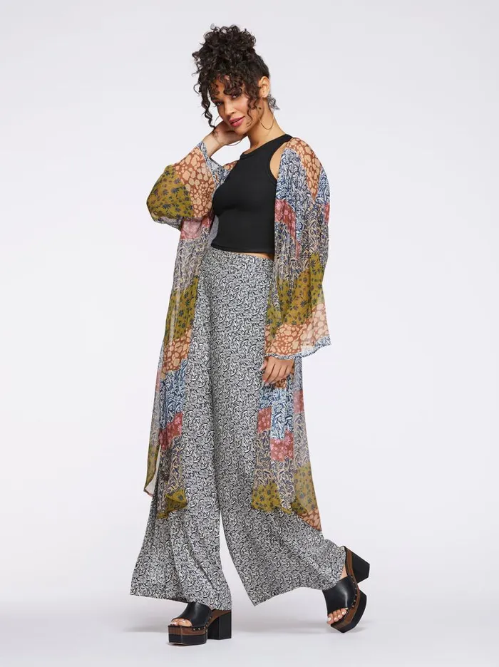 Women Blaine Kimono In Blooming Patchwork Jessica Simpson Jackets Blazers and Kimonos
