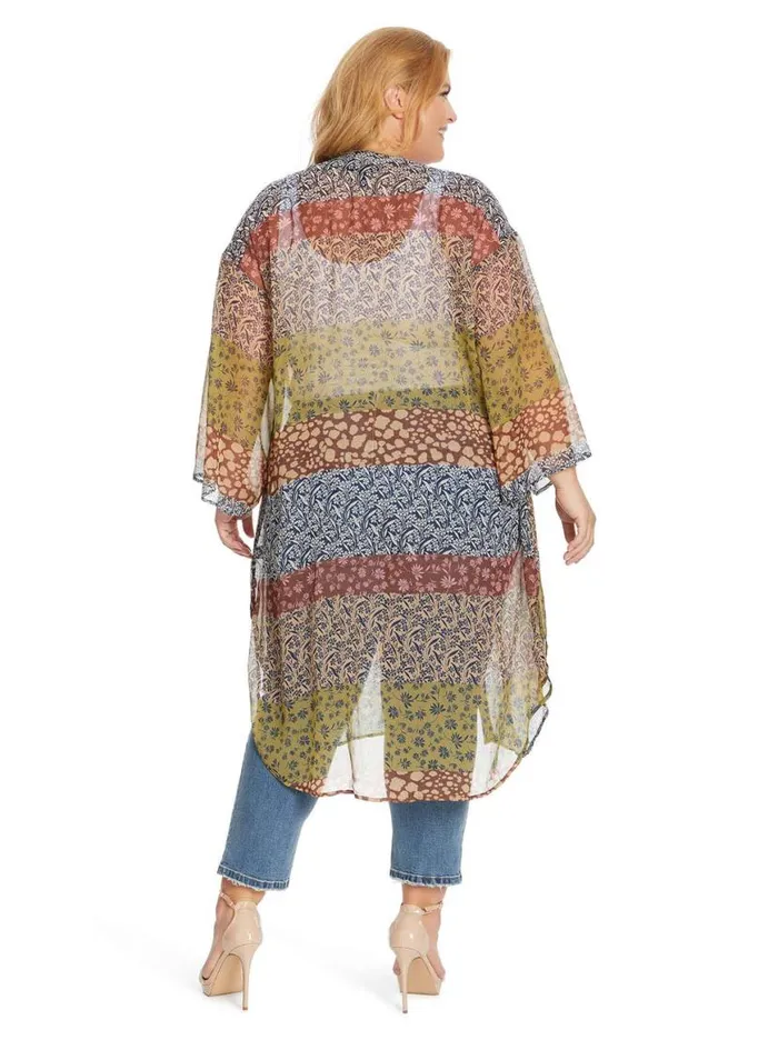 Women Blaine Kimono In Blooming Patchwork Jessica Simpson Jackets Blazers and Kimonos