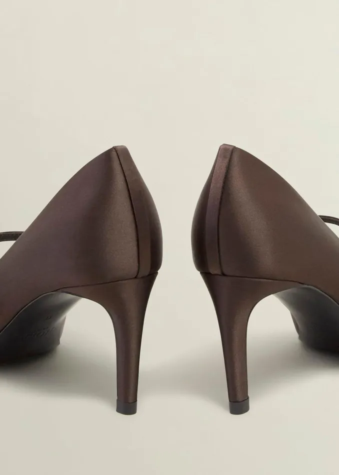 Women Blake Mary Jane Satin Courts Deep Brown Hobbs Court Shoes
