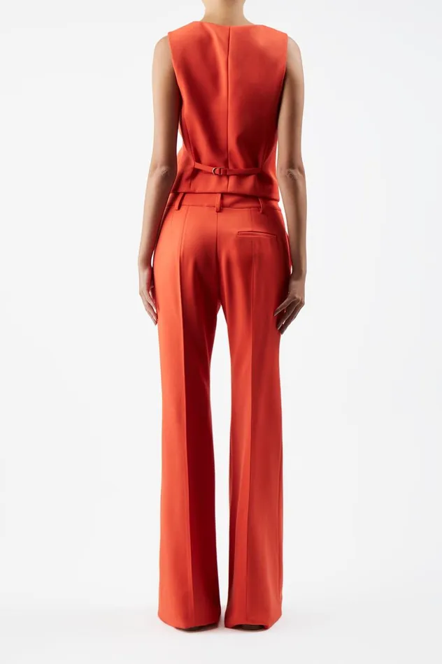 Women Blazers and Vests Gabriela Hearst Coleridge Vest In Tonic Orange Sportswear Wool