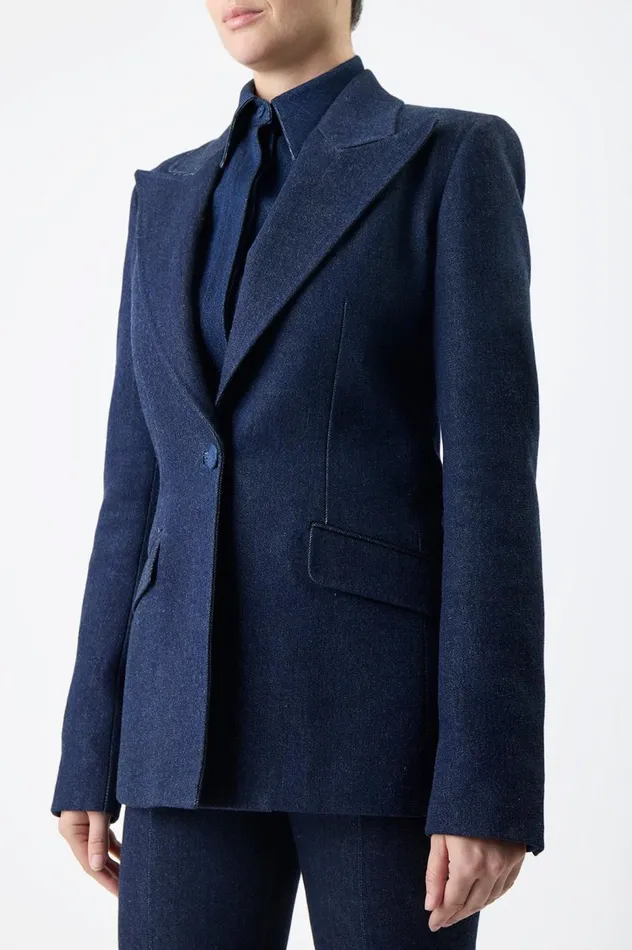 Women Blazers and Vests Gabriela Hearst Leiva Blazer In Organic Raw Denim