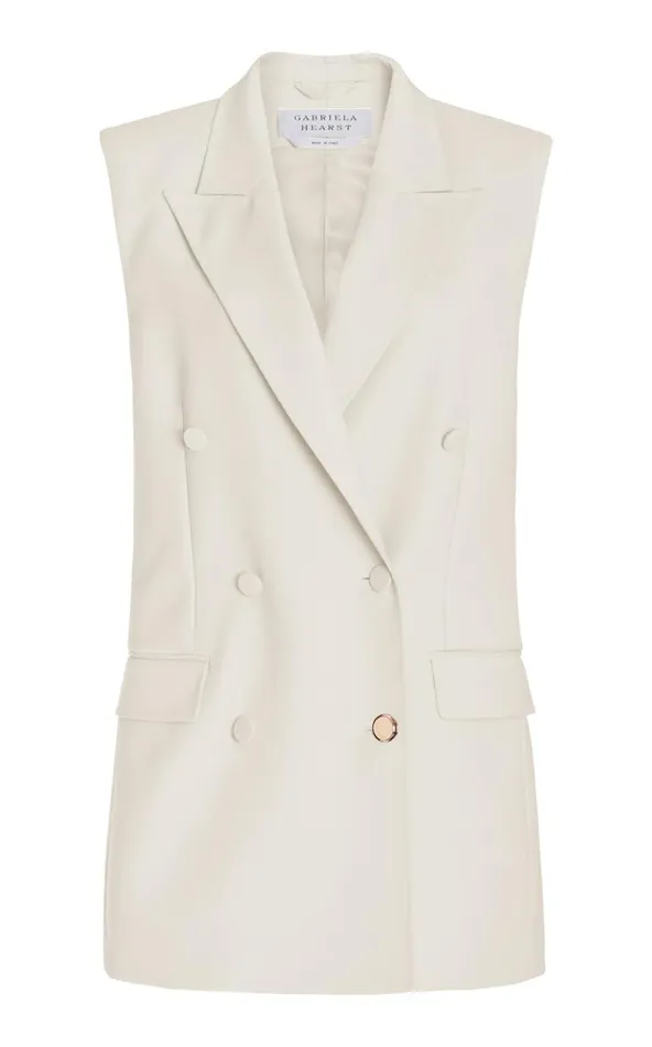 Women Blazers and Vests Gabriela Hearst Mayte Vest In Ivory Sportswear Wool