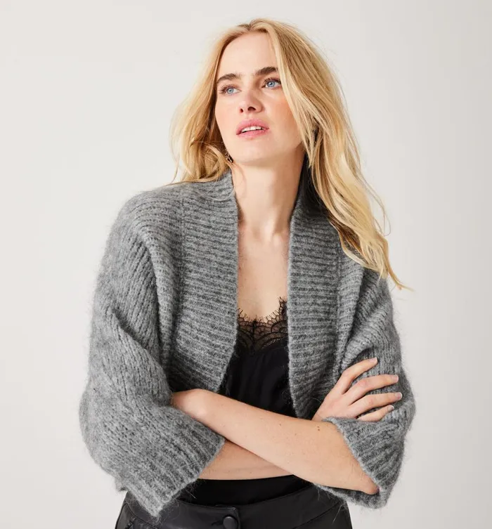 Women Bolero Including Mohair 8211 Light Grey Promod Jumpers And Cardigans Women Bolero Including Mohair 8211 Light Grey Promod Jumpers And Cardigans