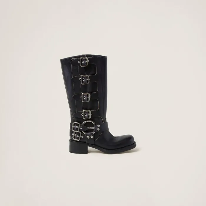 Women Boots And Ankle Boots Miu Miu Leather Boots Black Women Boots And Ankle Boots Miu Miu Leather Boots Black