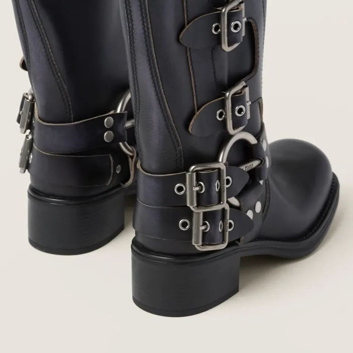 Women Boots And Ankle Boots Miu Miu Leather Boots Black Women Boots And Ankle Boots Miu Miu Leather Boots Black