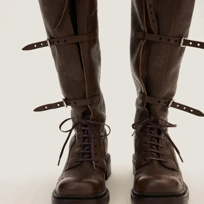 Women Boots And Ankle Boots Miu Miu Leather Boots Cocoa Brown Women Boots And Ankle Boots Miu Miu Leather Boots Cocoa Brown