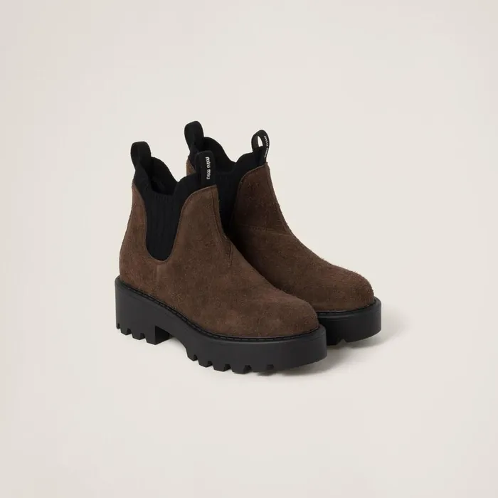 Women Boots And Ankle Boots Miu Miu Suede Booties Sienna