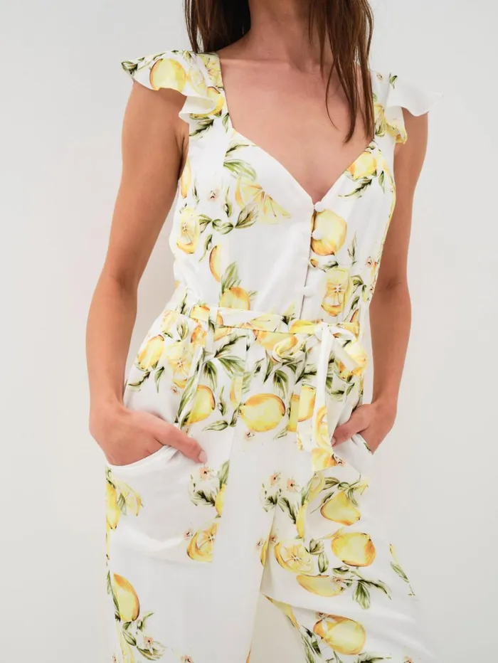 Women Bottoms For Love and Lemons Limonada Jumpsuit Yellow Women Bottoms For Love and Lemons Limonada Jumpsuit Yellow