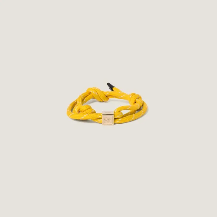 Women Bracelets Miu Miu Cord And Nylon Bracelet Yellow