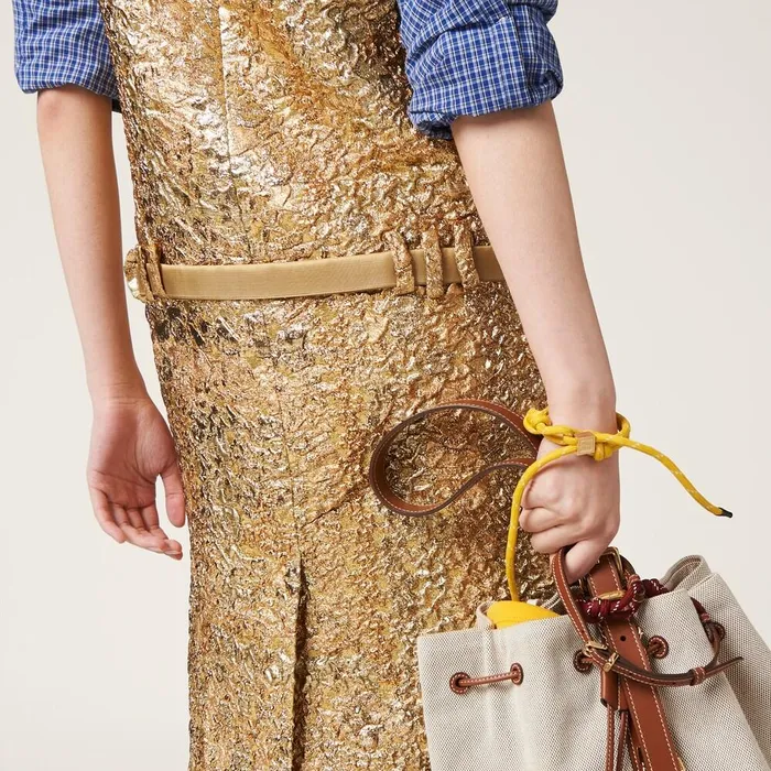 Women Bracelets Miu Miu Cord And Nylon Bracelet Yellow Women Bracelets Miu Miu Cord And Nylon Bracelet Yellow