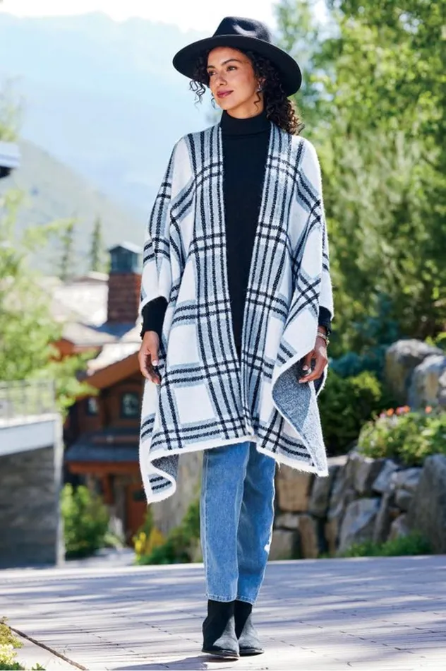 Women Braunwyn Plaid Wrap Blue Windowpane Plaid Soft Surroundings Scarves and Wraps Women Braunwyn Plaid Wrap Blue Windowpane Plaid Soft Surroundings Scarves and Wraps