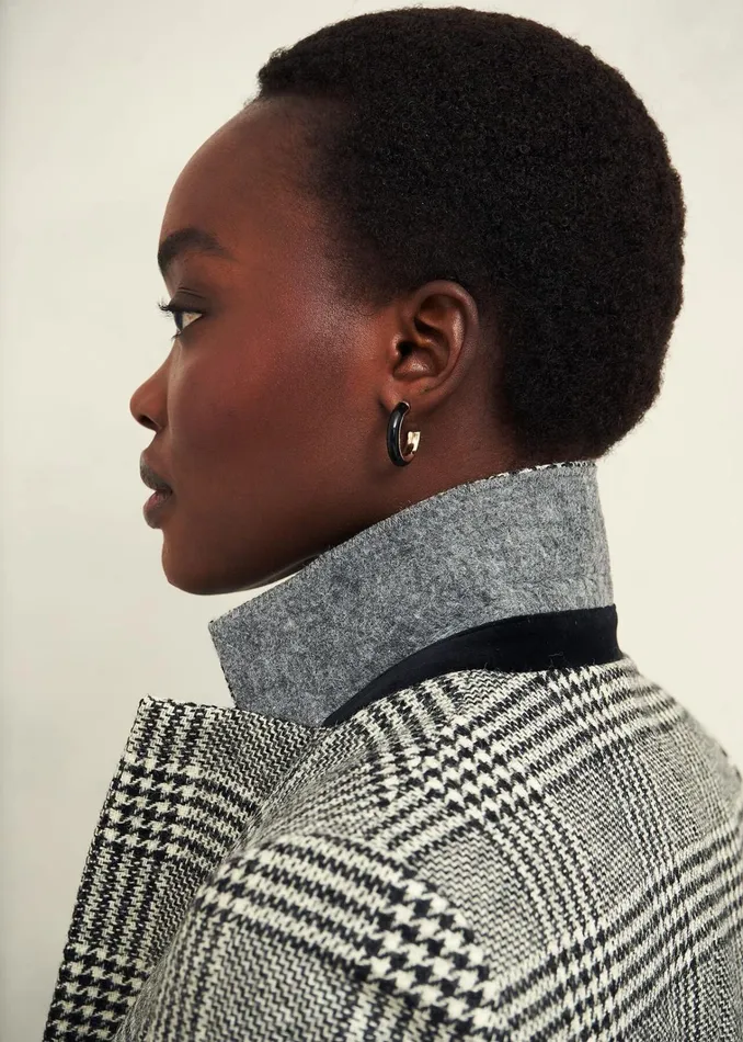 Women Brea Wool Jacket Black White Hobbs Coats and Jackets