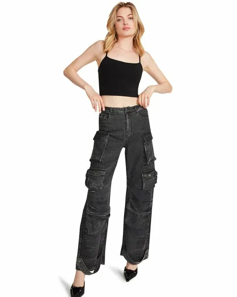 Women BRODY PANT BLACK DENIM Black Denim Steve Madden Bottoms Women BRODY PANT BLACK DENIM Black Denim Steve Madden Bottoms