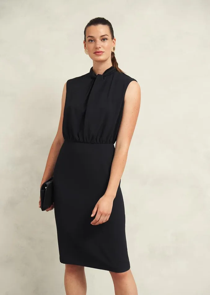 Women Camille Twist Neck Dress Black Hobbs Dresses and Jumpsuits