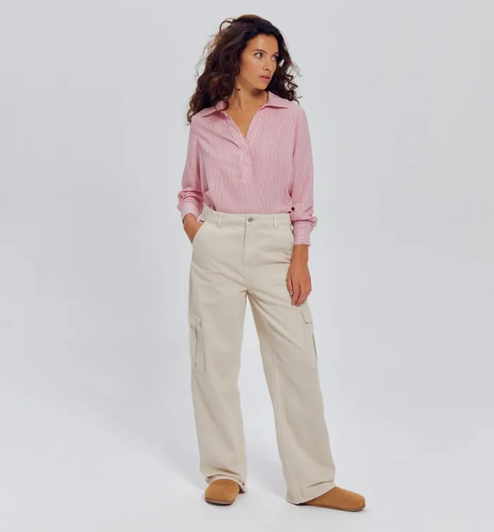 Women Canvas Cargo Trousers 8211 Beige Promod Trousers Women Canvas Cargo Trousers 8211 Beige Promod Trousers