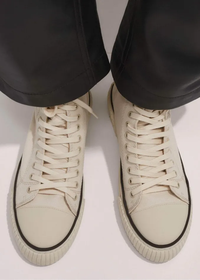 Women Canvas High Top Sneaker Cream MEEM