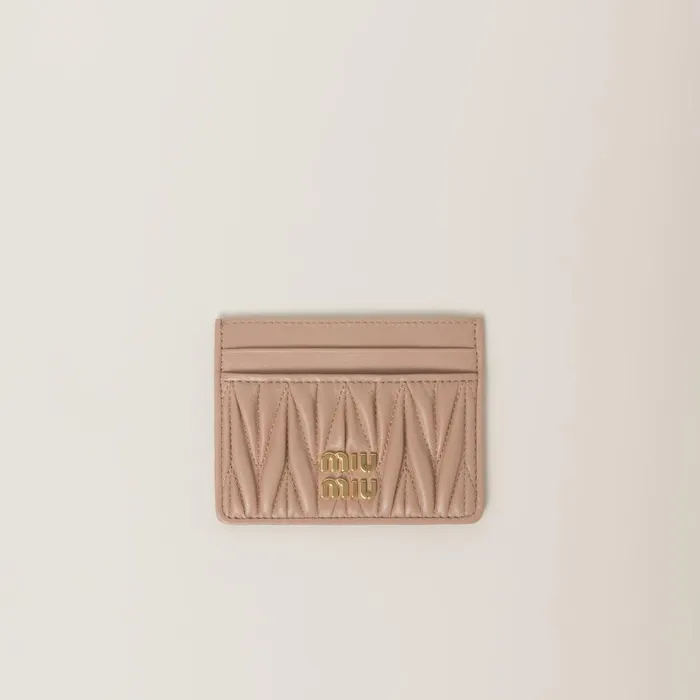 Women Card Holders Miu Miu Matelass Nappa Leather Card Holder Cameo